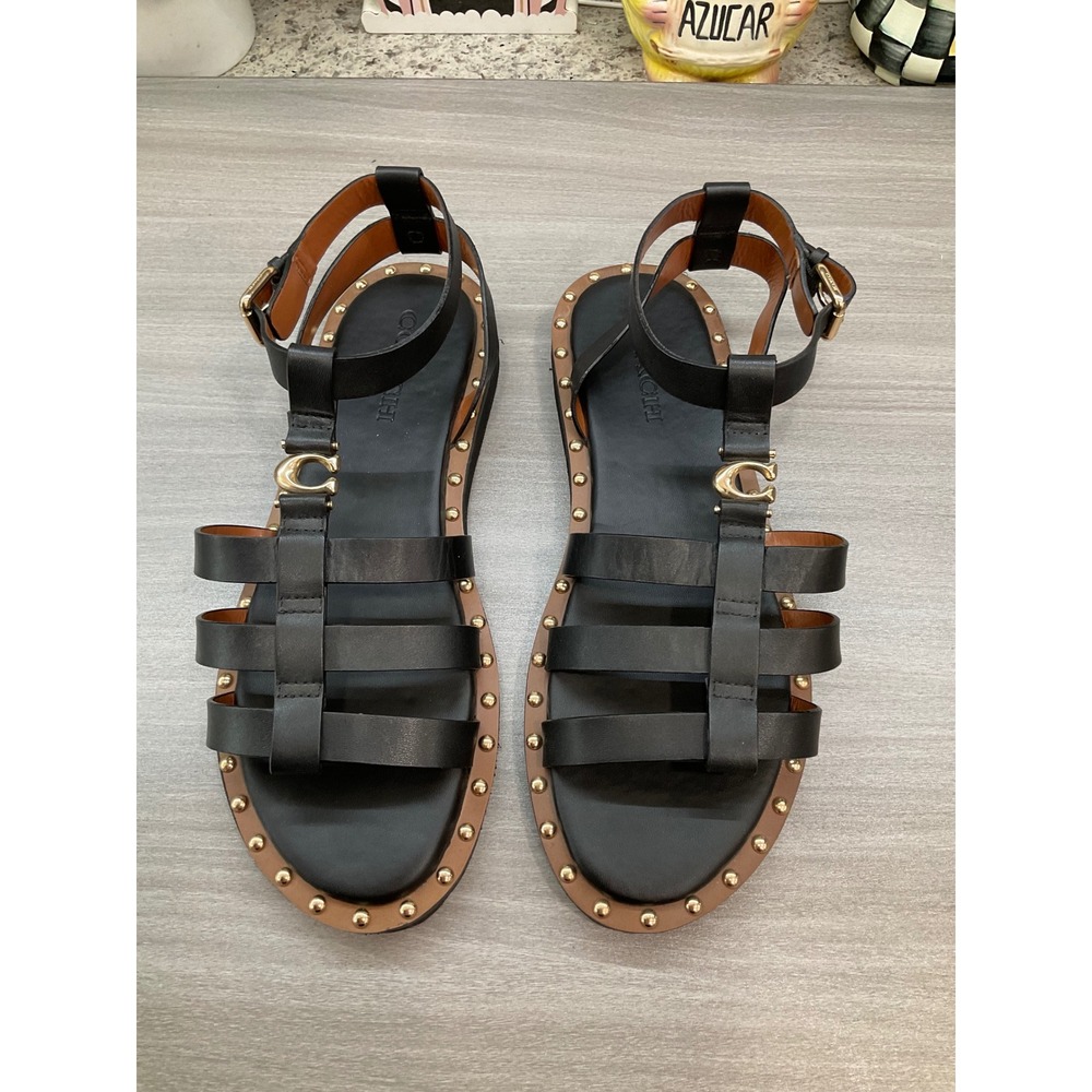COACH GISELLE STUDDED GLADIATOR SANDALS